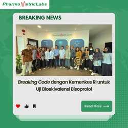 Sehubungan telah selesainya pengerjaan bioanalisa Uji Bioekivalensi Bisoprolol, PT Pharma Metric Labs melakukan breaking code Bisoprolol pada tanggal 2 September 2024. Kegiatan ini turut dihadiri oleh perwakilan Tim Kerja Pengembangan Fasilitasi Hilirisasi Bahan Baku Obat Kimia dan Obat Kimia Dalam Negeri Kemenkes RI bersama PT Novell Pharmaceutical Laboratories selaku industri yang mengikuti program Fasilitasi Change Source Bahan Baku Impor ke Bahan Baku lokal